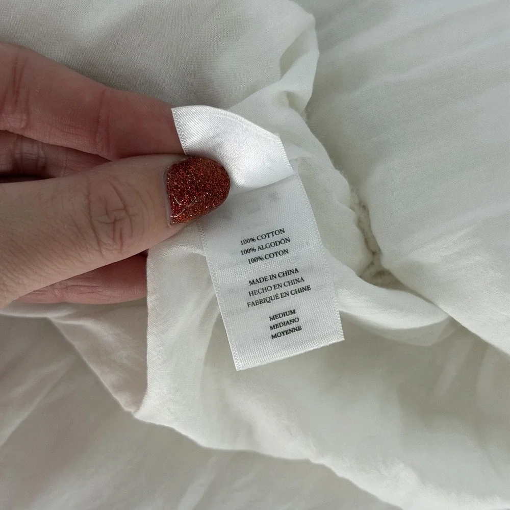 RAILS Sz M Angelina Mini Dress White Striped Sleeveless Smocked 100% Cotton‎ - Picture 6 of 9